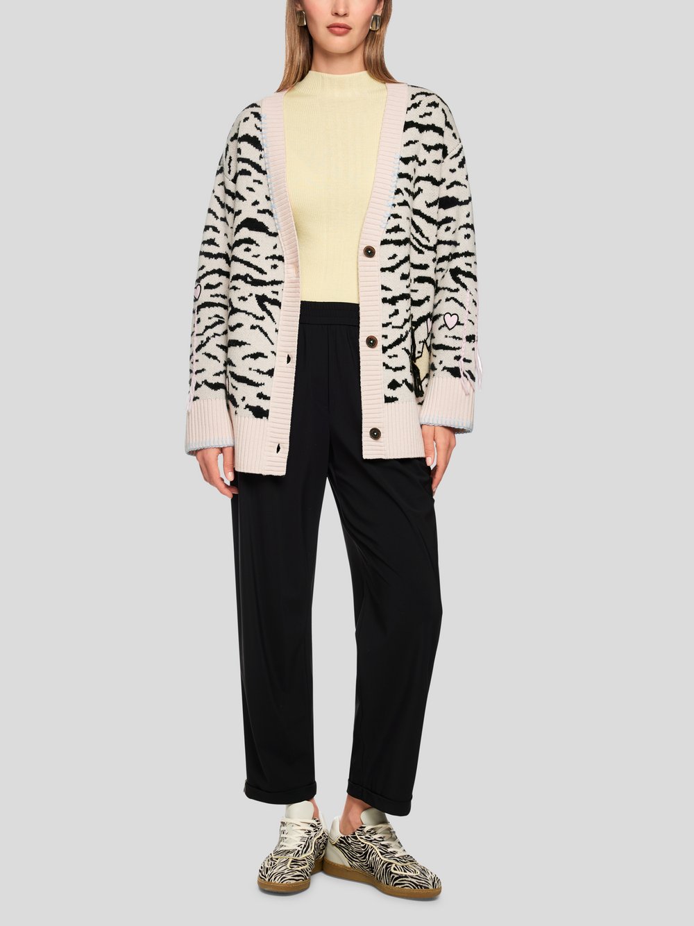 Marc Cain Cardigan Damen Wolle beige gemustert, 46