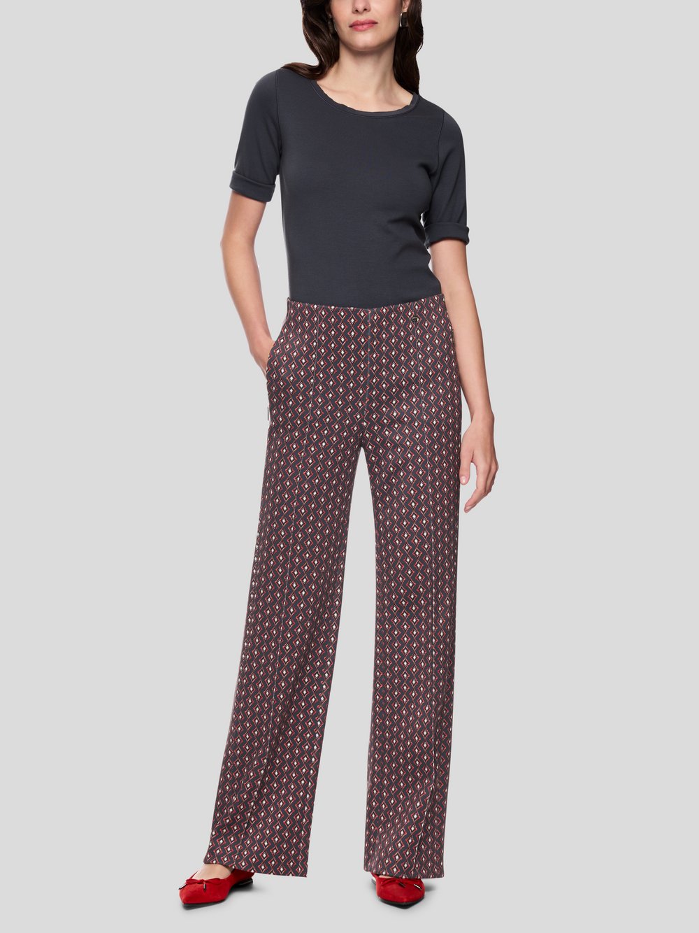 Thumbnail - Marc Cain Hose Damen blau gemustert, 38