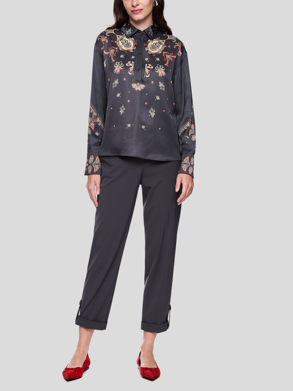 Thumbnail - Marc Cain Bluse Damen Viskose blau gemustert, 40