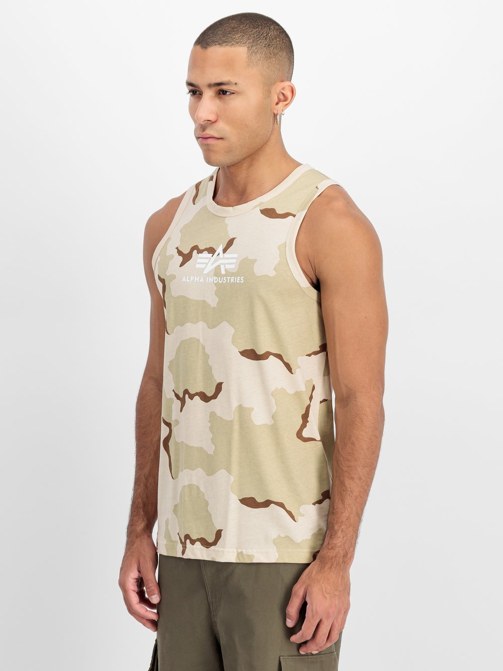 Alpha Industries Tanktop Herren Baumwolle beige gemustert, XXXL