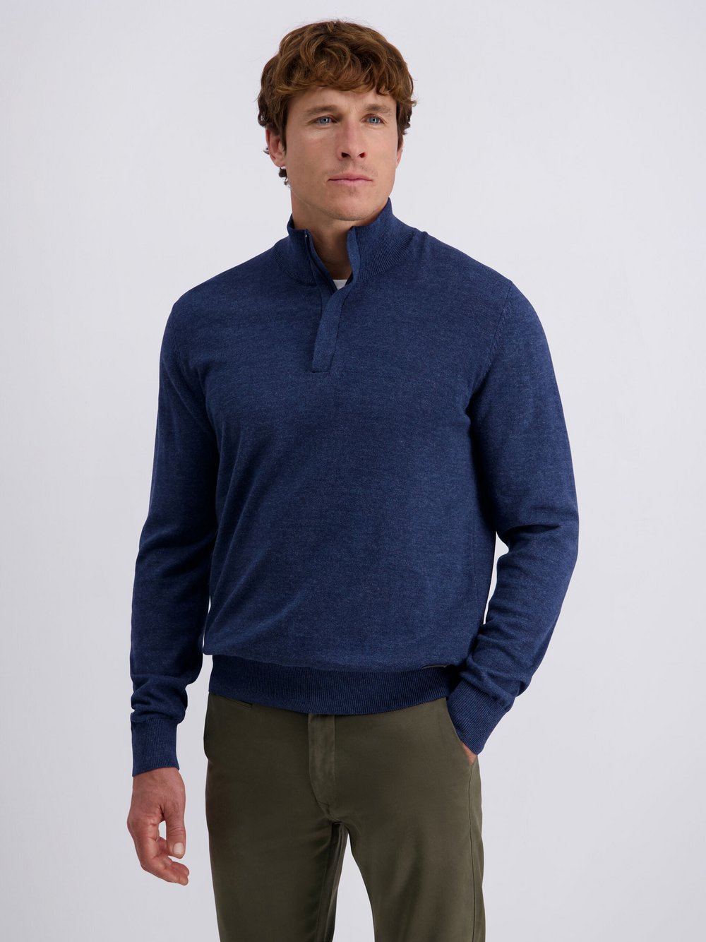 Pierre Cardin Pullover Herren Baumwolle blau meliert, M