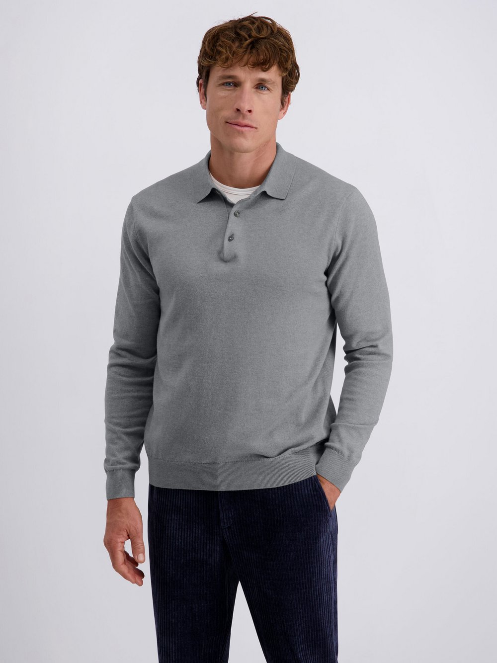 Pierre Cardin Pullover Herren Baumwolle grau, L