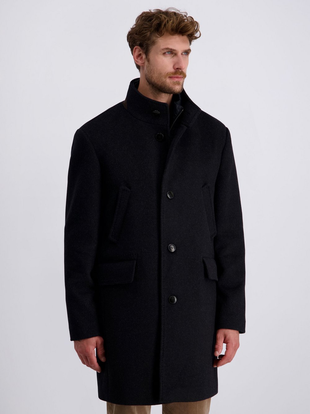 Thumbnail - Pierre Cardin Mantel Herren Wolle grau, 52