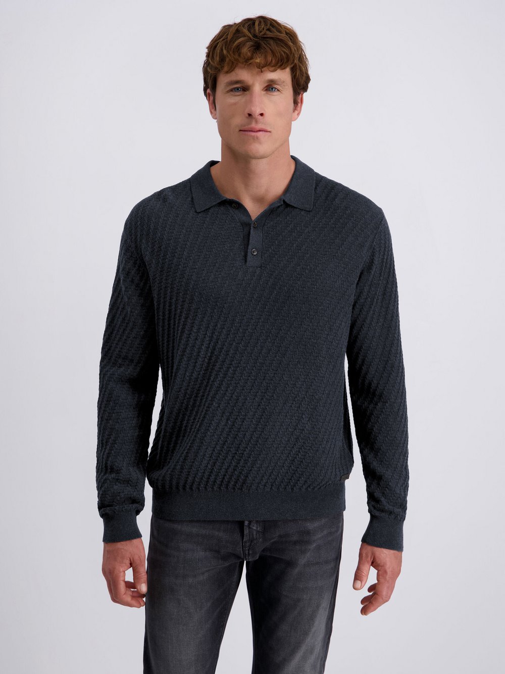 Pierre Cardin Strickpullover Herren Baumwolle blau gestreift, M
