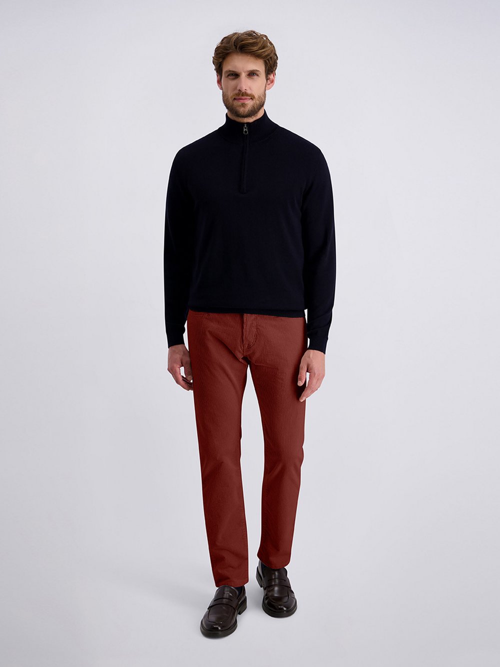 Pierre Cardin Hose Laval Herren Baumwolle rot, 33-30