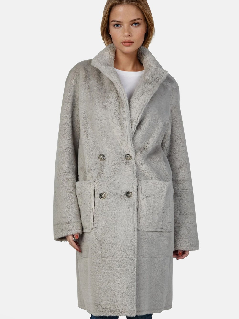 Thumbnail - White Label Wendemantel Damen grau, 38