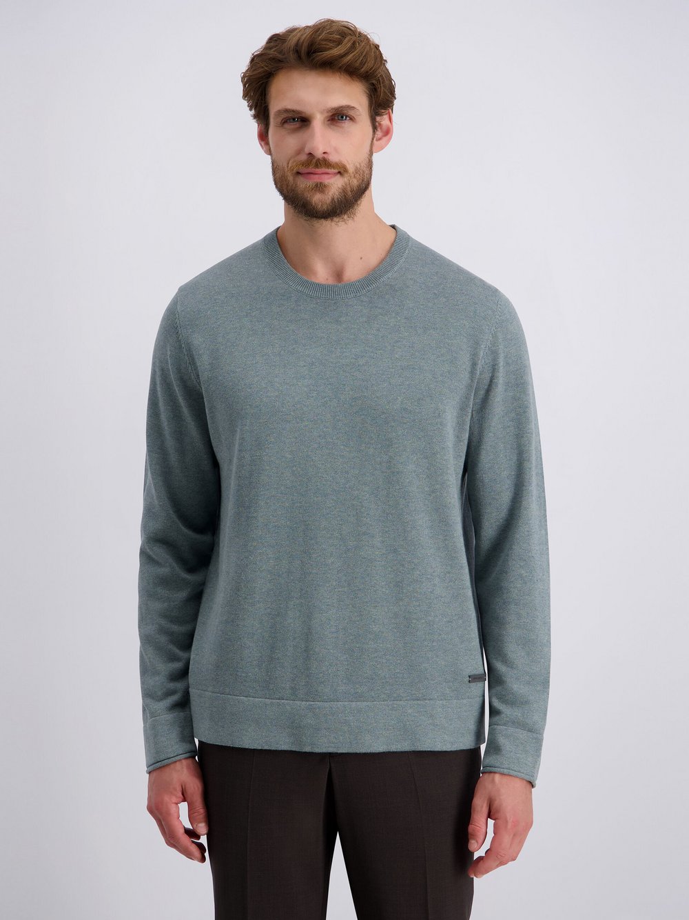 Pierre Cardin Pullover Herren Baumwolle grau meliert, M