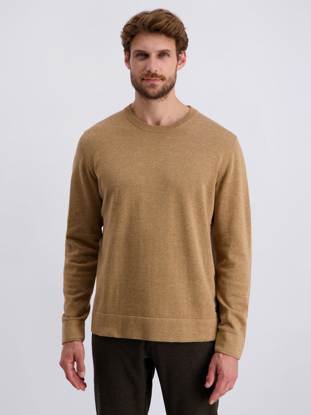 Pierre Cardin Pullover Herren Baumwolle braun meliert, S