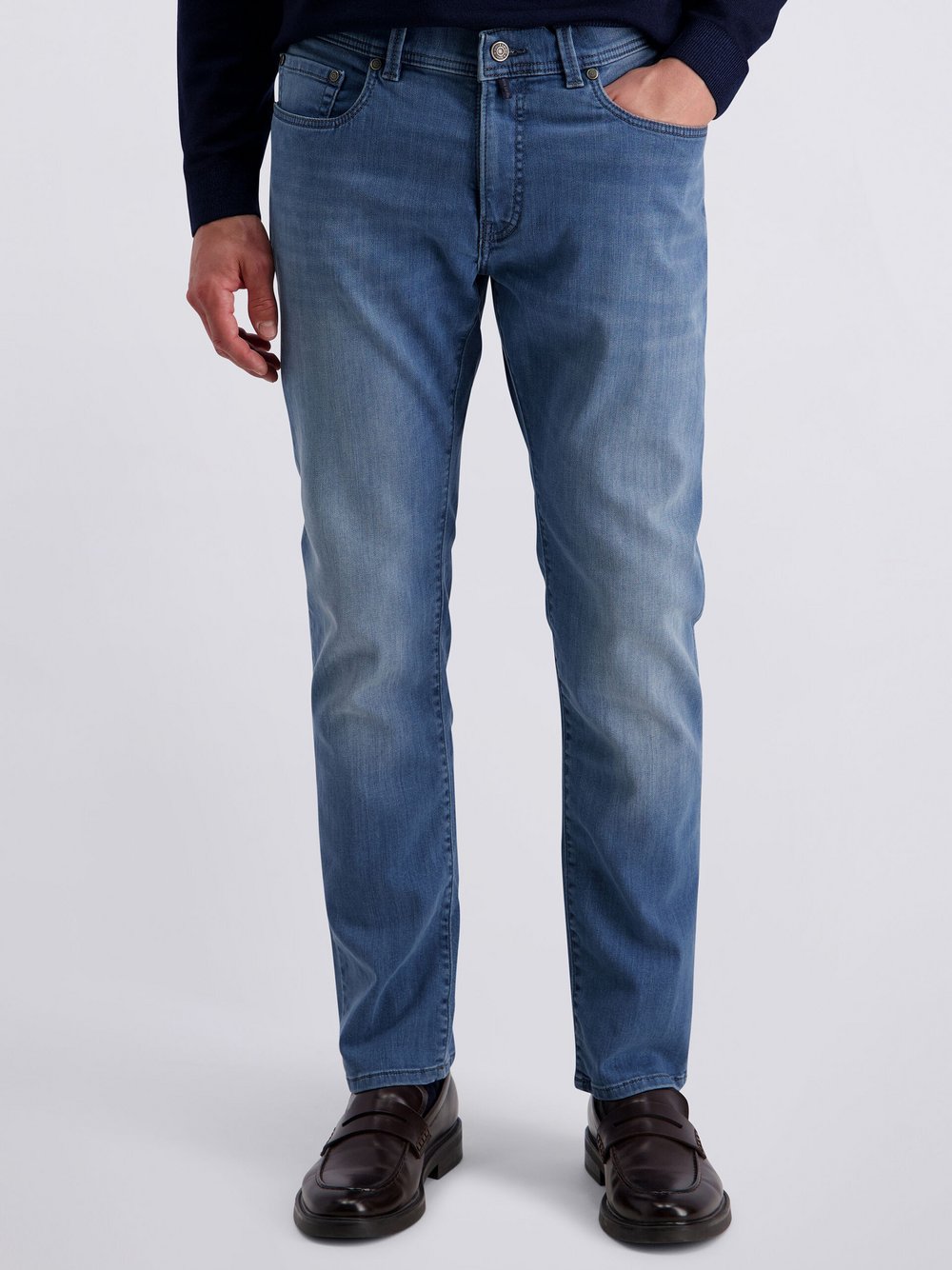 Thumbnail - Pierre Cardin Jeans Lyon Herren Baumwolle blau meliert, 35-34