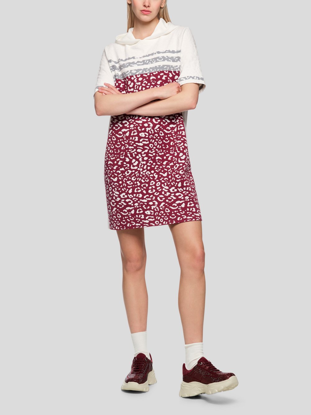 Marc Cain Kleid Damen Baumwolle rot gemustert, 42