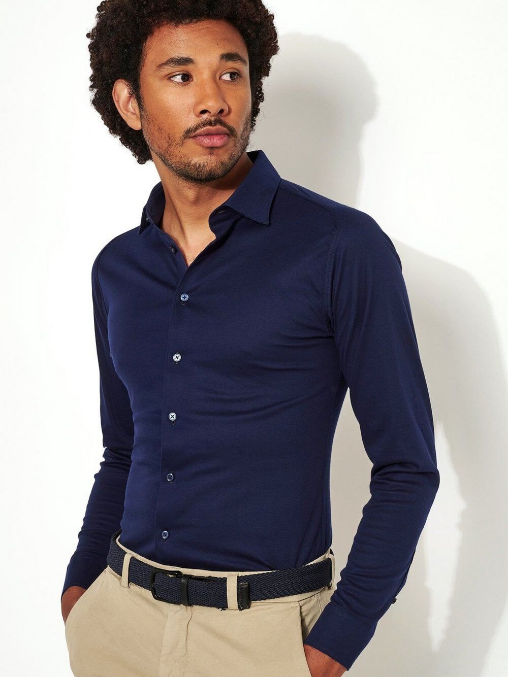 Thumbnail - DESOTO Baumwollhemd Herren Slim Fit Baumwolle blau, XXL