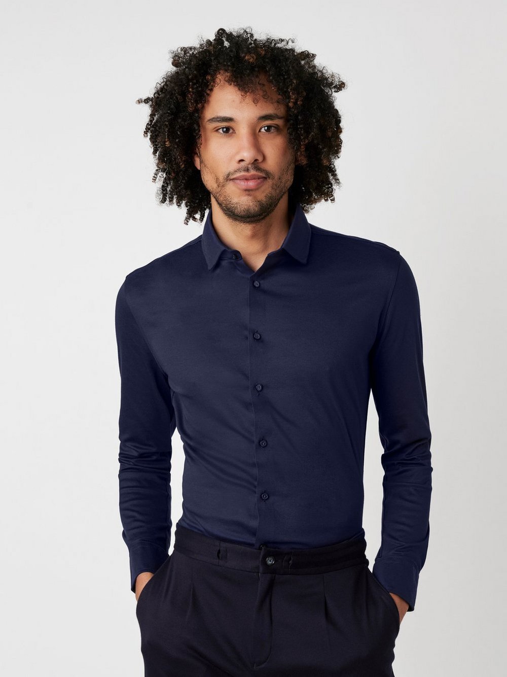 Thumbnail - DESOTO Baumwollhemd Herren Slim Fit Baumwolle blau, L