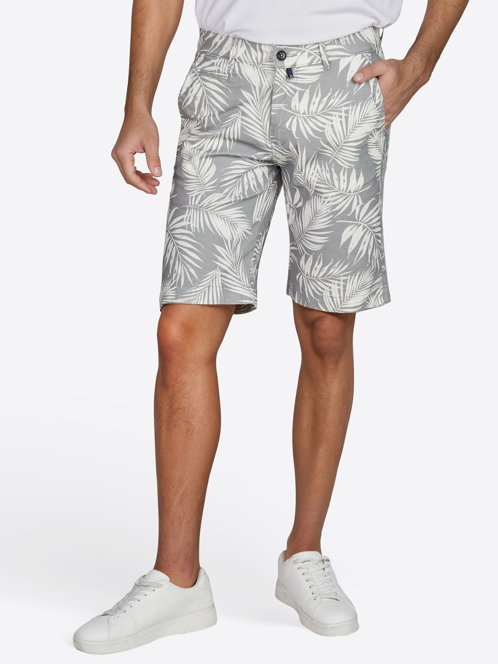 Thumbnail - Pierre Cardin Bermuda Strasbourg Herren Baumwolle grau bedruckt, 35