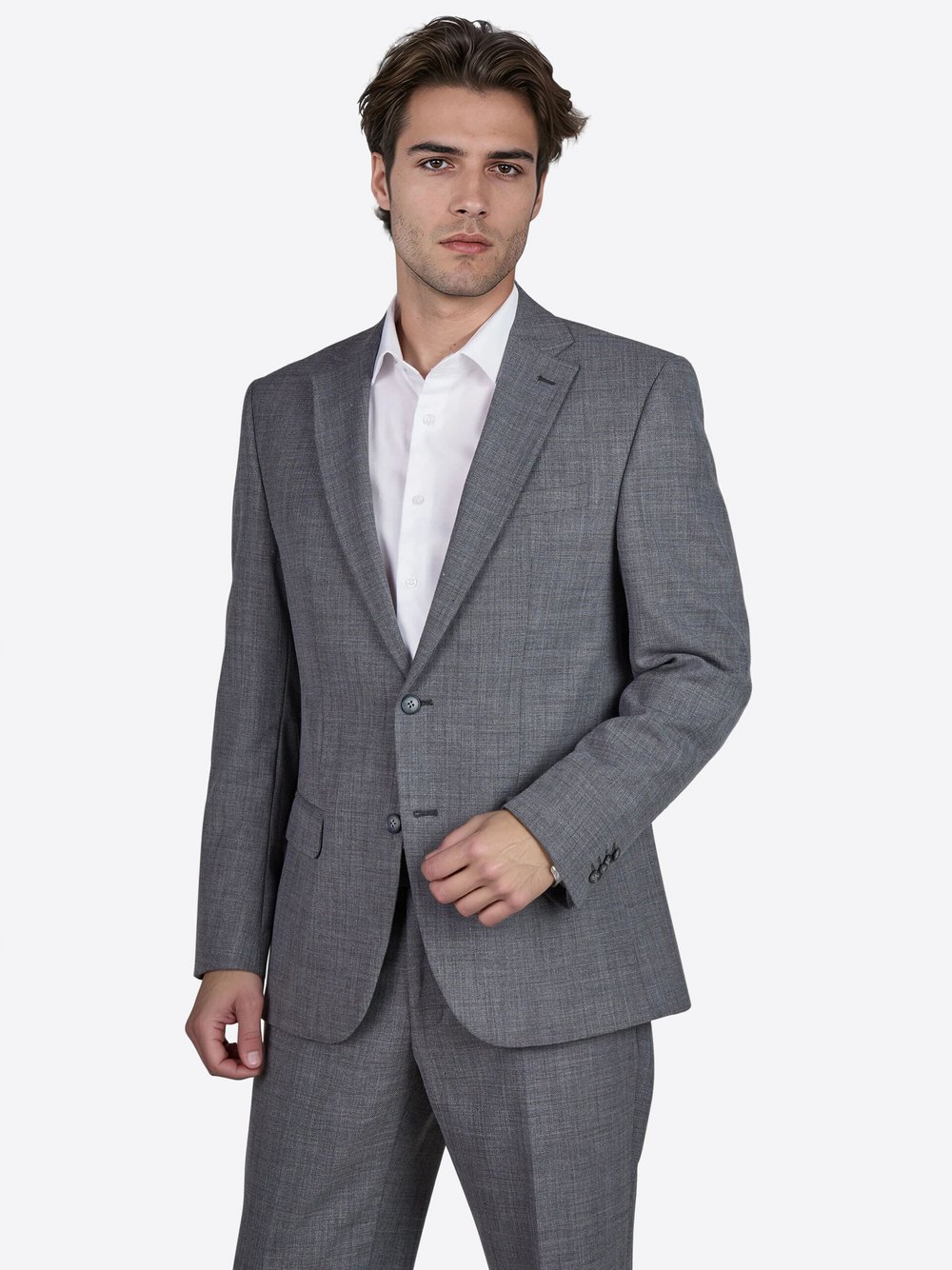 Thumbnail - Pierre Cardin Sakko Grant Herren Regular Fit Wolle grau gemustert, 25