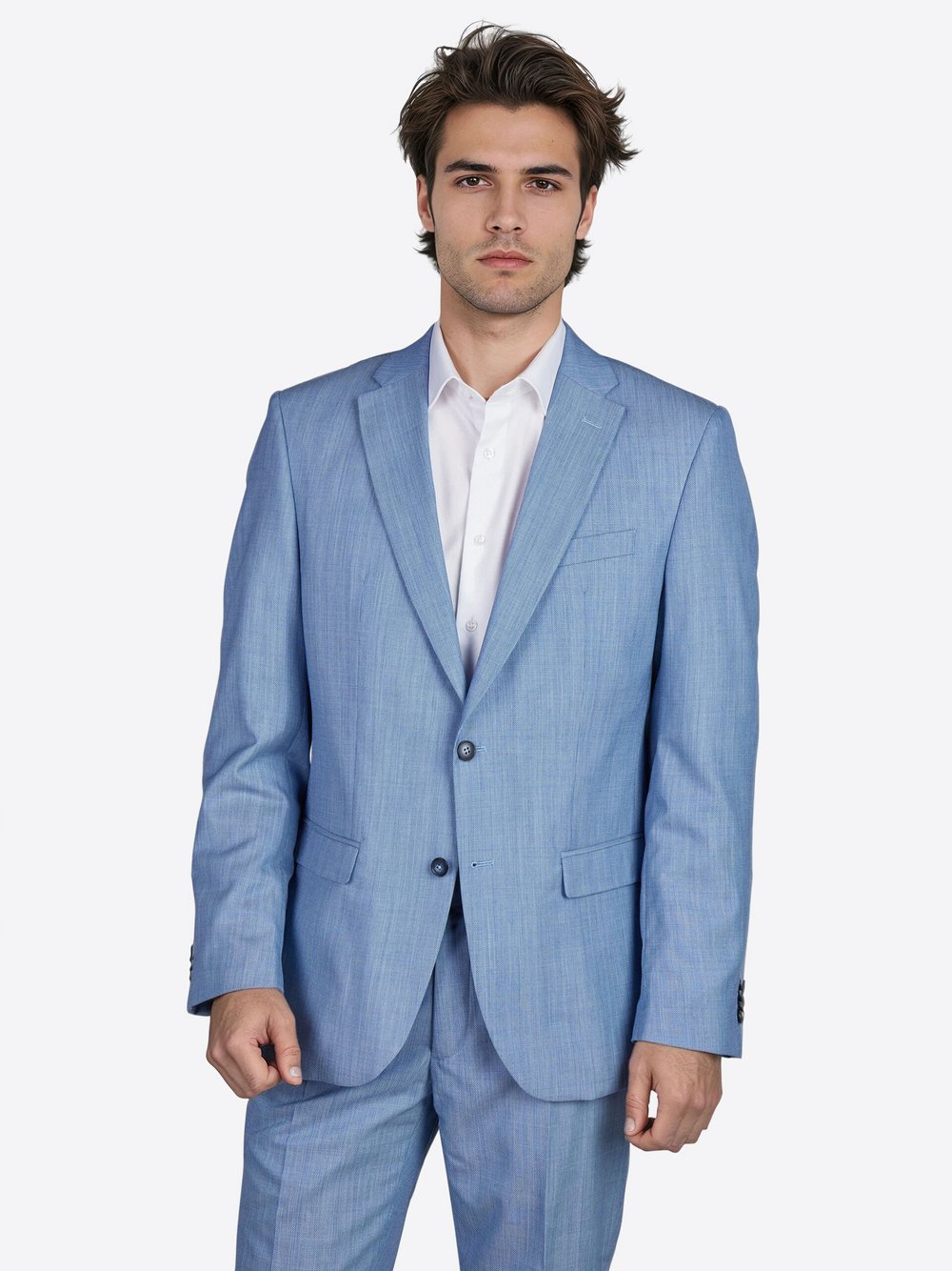 Pierre Cardin Sakko Grant Herren Regular Fit Wolle blau strukturiert, 29