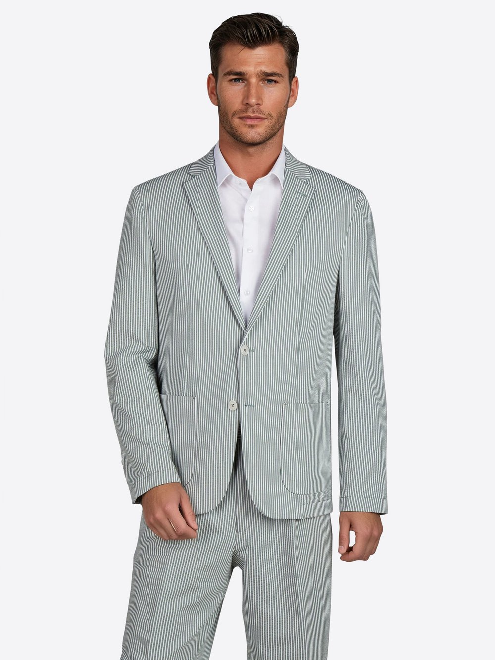 Pierre Cardin Sakko Michel Herren Modern Fit grün gestreift, 29