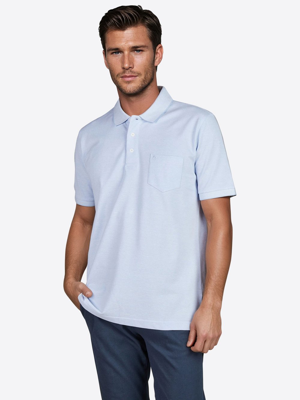 Pierre Cardin Polo-Shirt Herren Baumwolle blau, XXXL