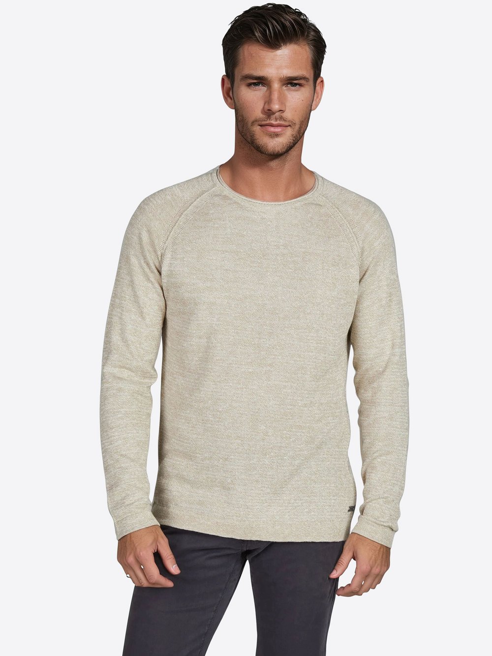 Thumbnail - Pierre Cardin Pullover Herren Baumwolle beige meliert, XL