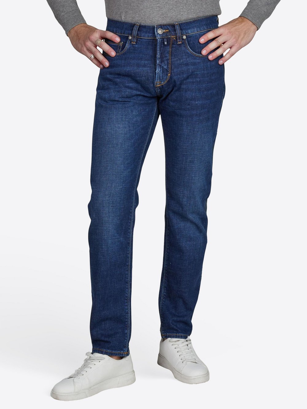 Pierre Cardin Hose Lyon Herren Baumwolle blau, 32-32