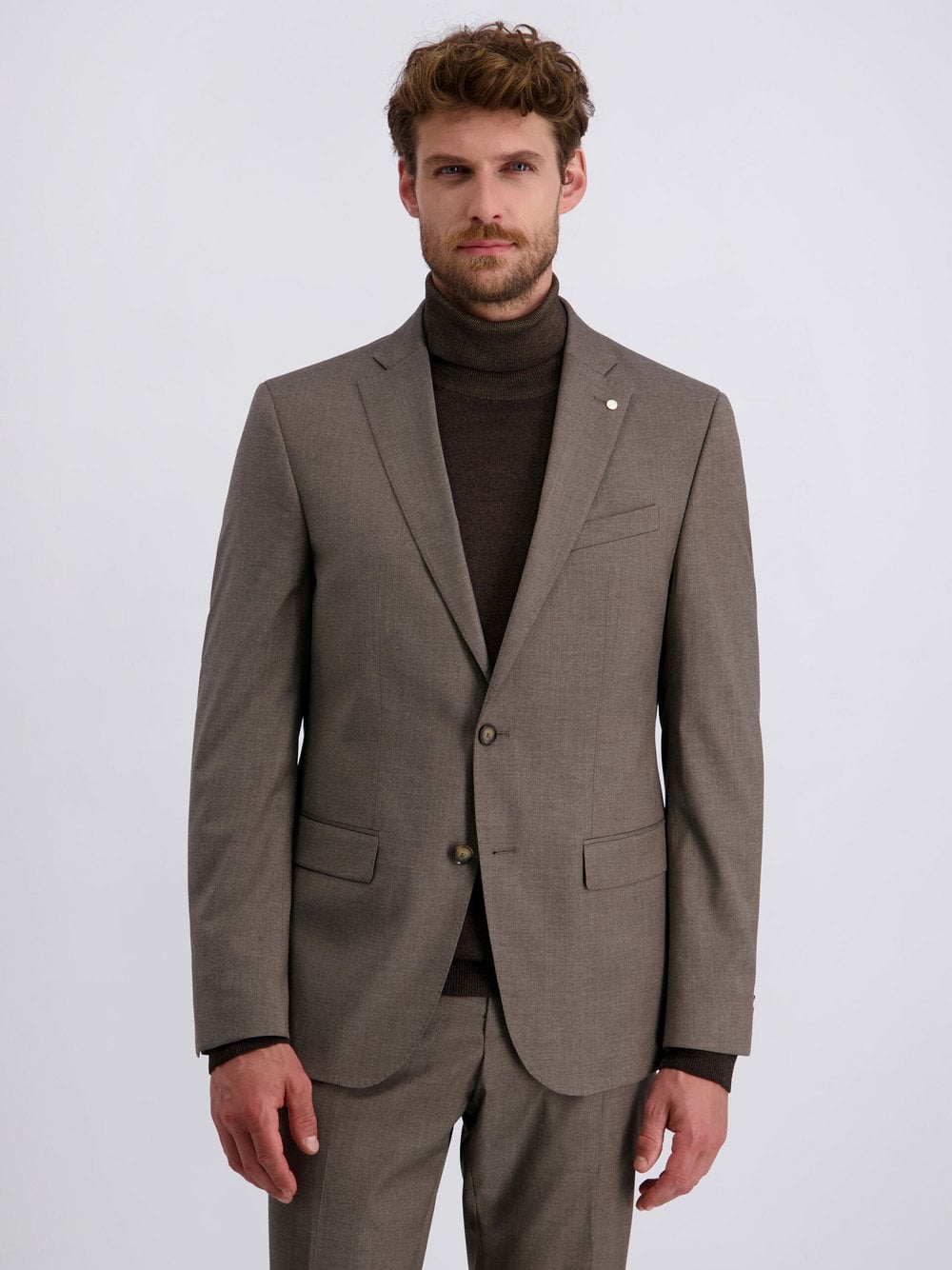 Pierre Cardin Sakko Alain Herren Modern Fit Wolle braun, 48