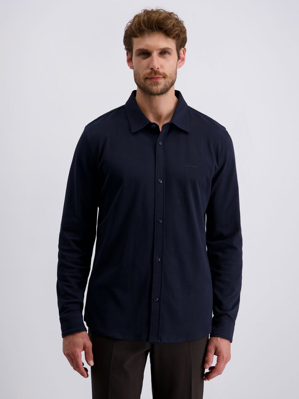 Pierre Cardin Hemd Herren Baumwolle blau, S