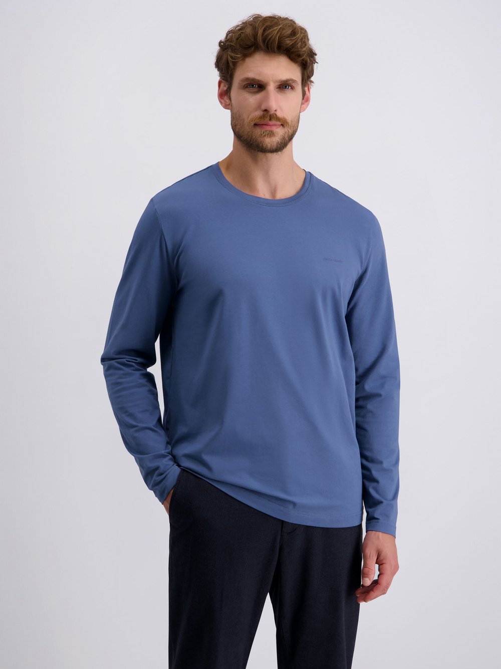 Thumbnail - Pierre Cardin Langarmshirt Herren Baumwolle blau, XXL