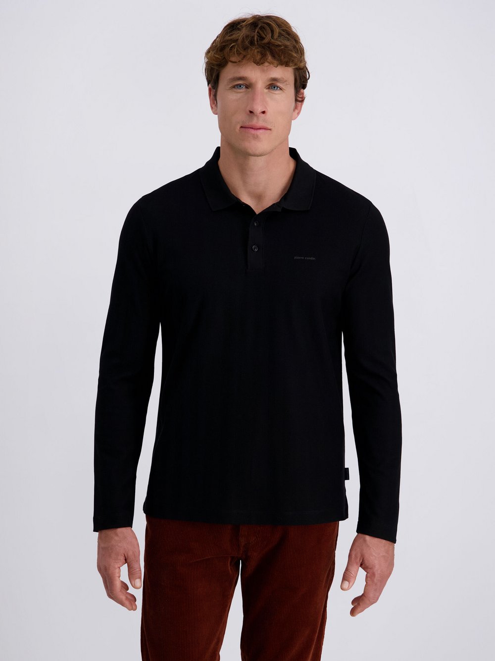 Thumbnail - Pierre Cardin Langarmshirt Herren Baumwolle schwarz, XXL