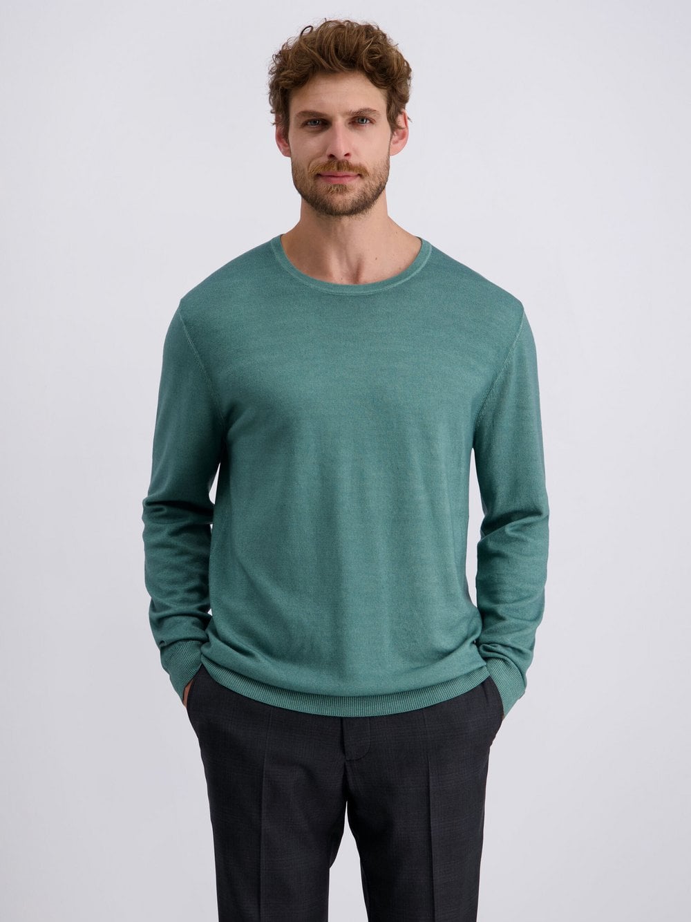Thumbnail - Pierre Cardin Pullover Herren Wolle grün, M