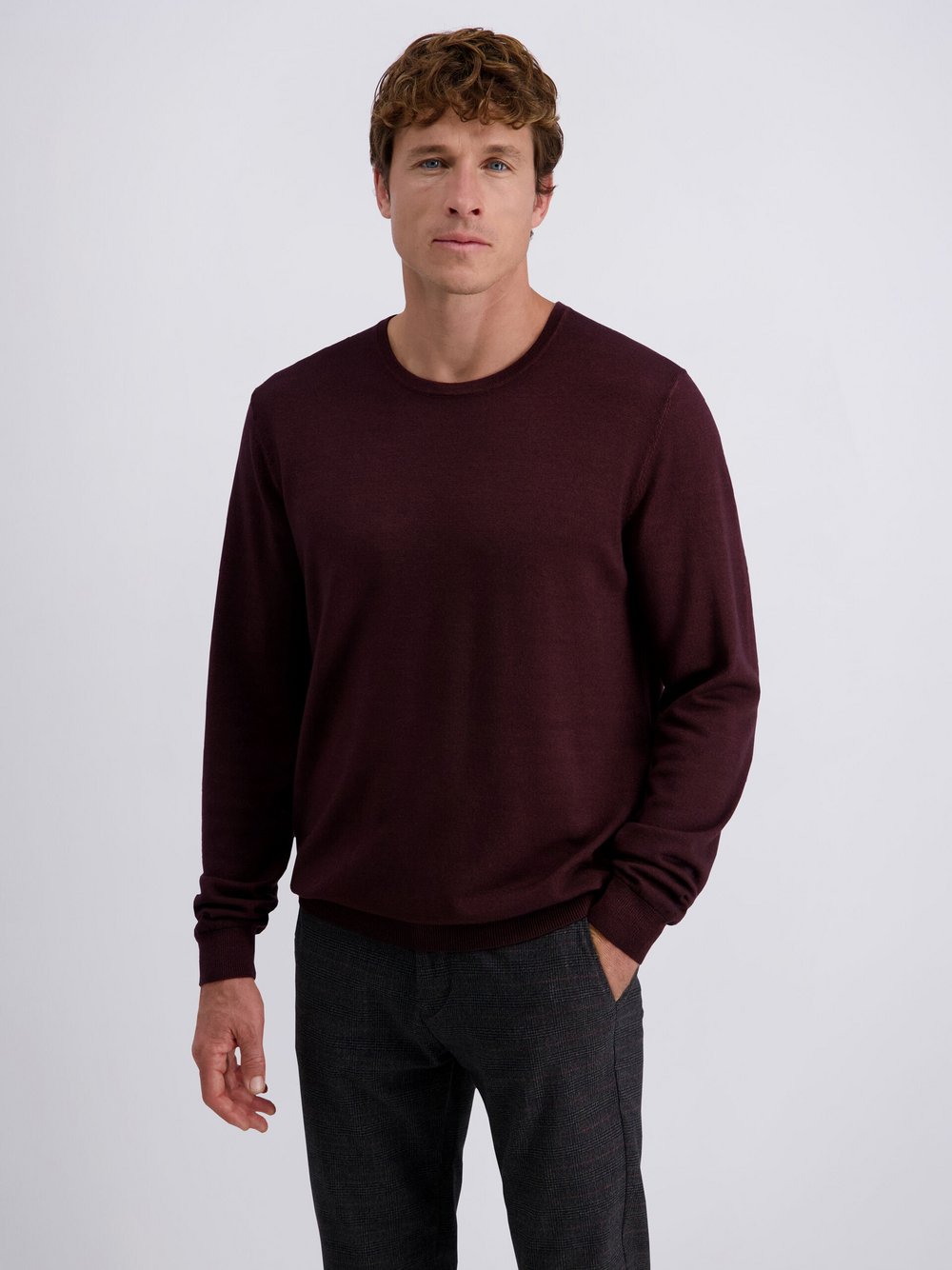 Pierre Cardin Pullover Herren Wolle rot, XXL