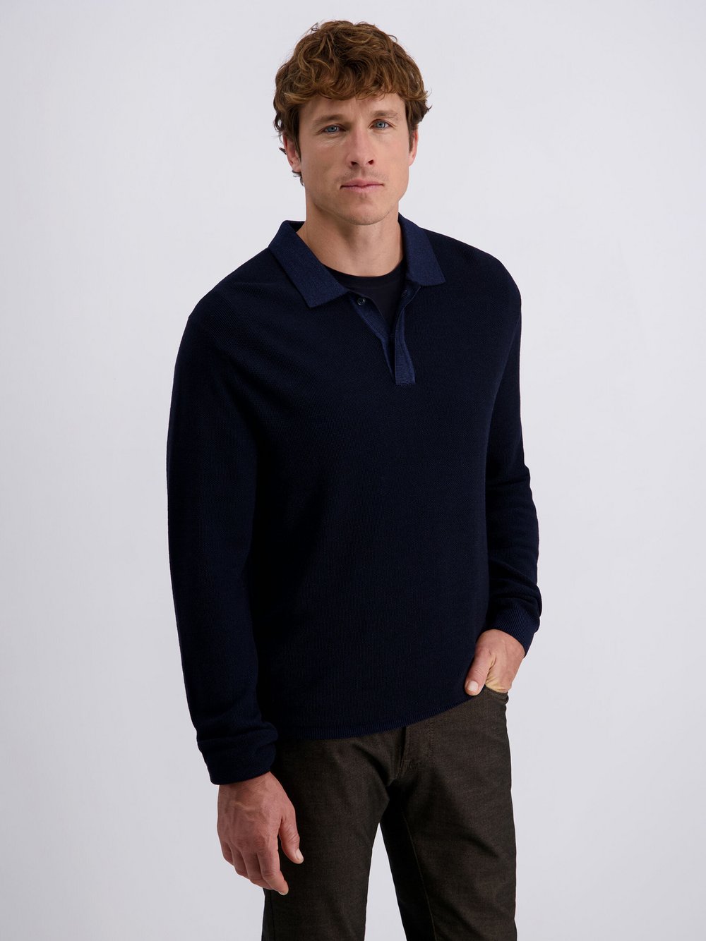 Thumbnail - Pierre Cardin Pullover Herren Wolle blau, S