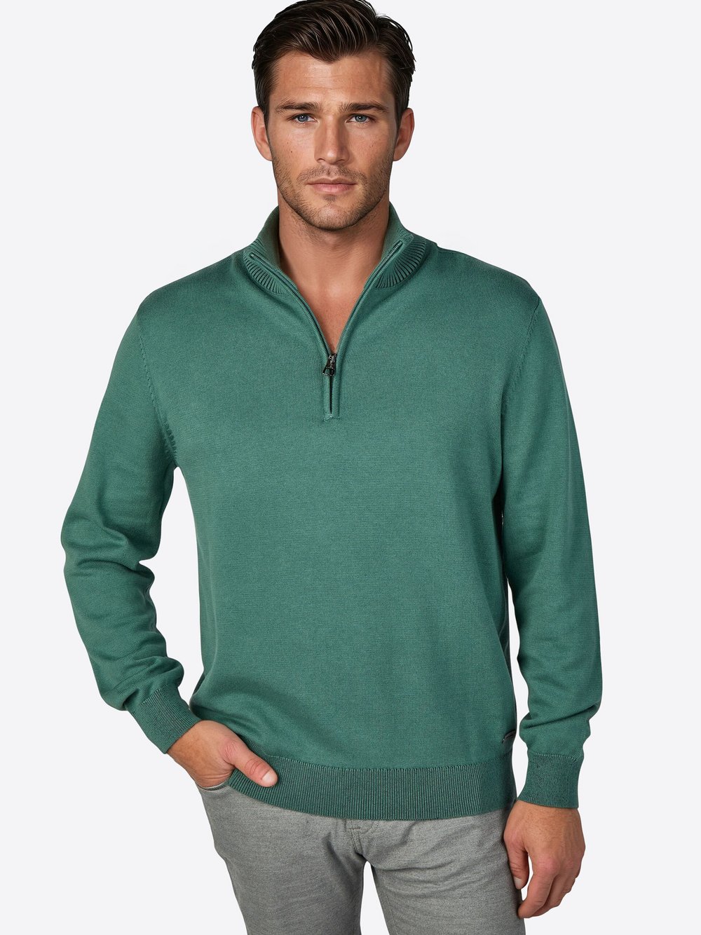 Thumbnail - Pierre Cardin Pullover Herren Baumwolle grün, XL