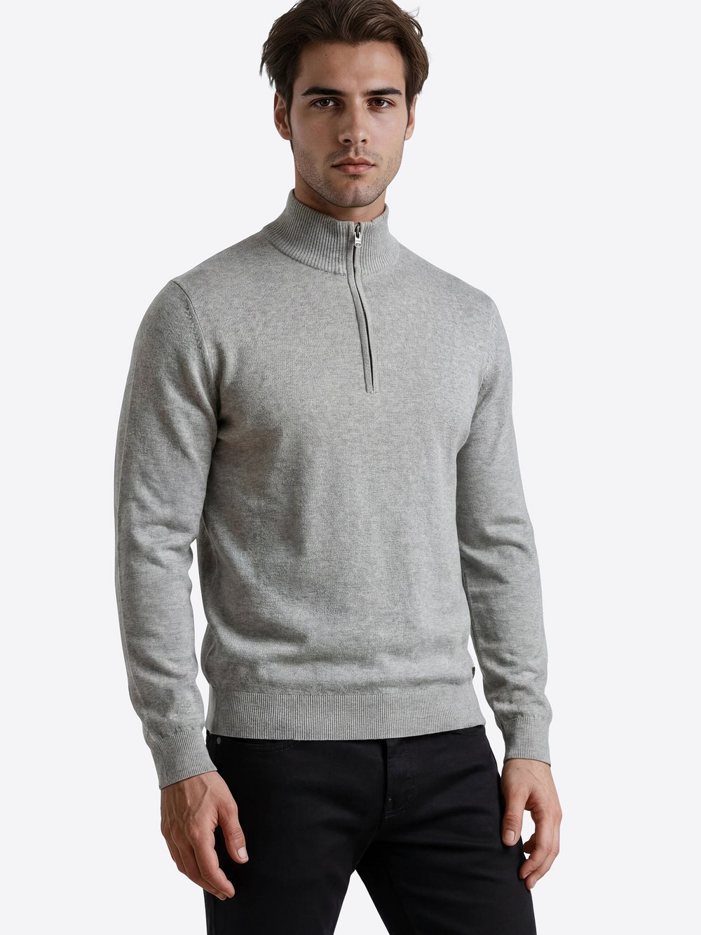 Thumbnail - Pierre Cardin Pullover Herren Baumwolle grau, S
