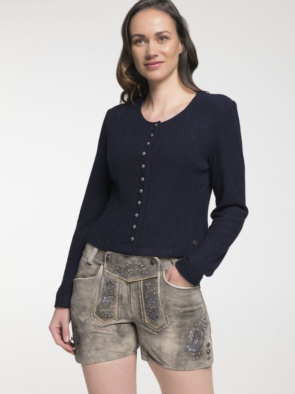 Thumbnail - Spieth & Wenksy Trachtenjacke Dietzing Damen Viskose blau strukturiert, 34