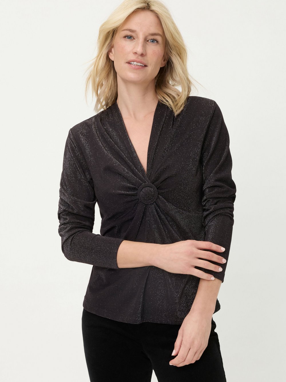 Olsen Langarmshirt Damen schwarz, 48