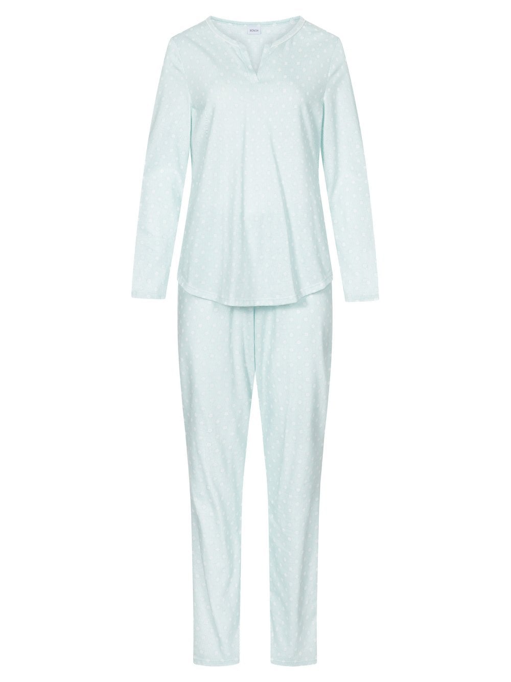 Thumbnail - Rösch Pyjama  Damen Baumwolle grün gepunktet, 44