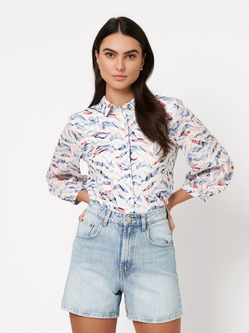 DESOTO Bluse Damen Baumwolle mehrfarbig bedruckt, 44