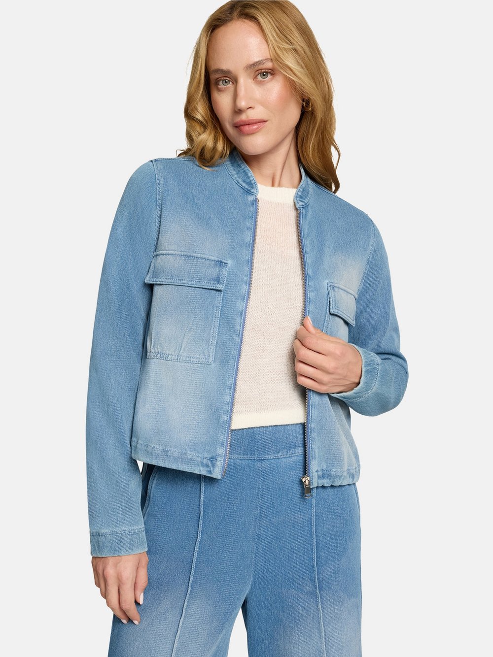 zero Jeansjacke Damen Baumwolle blau, 40