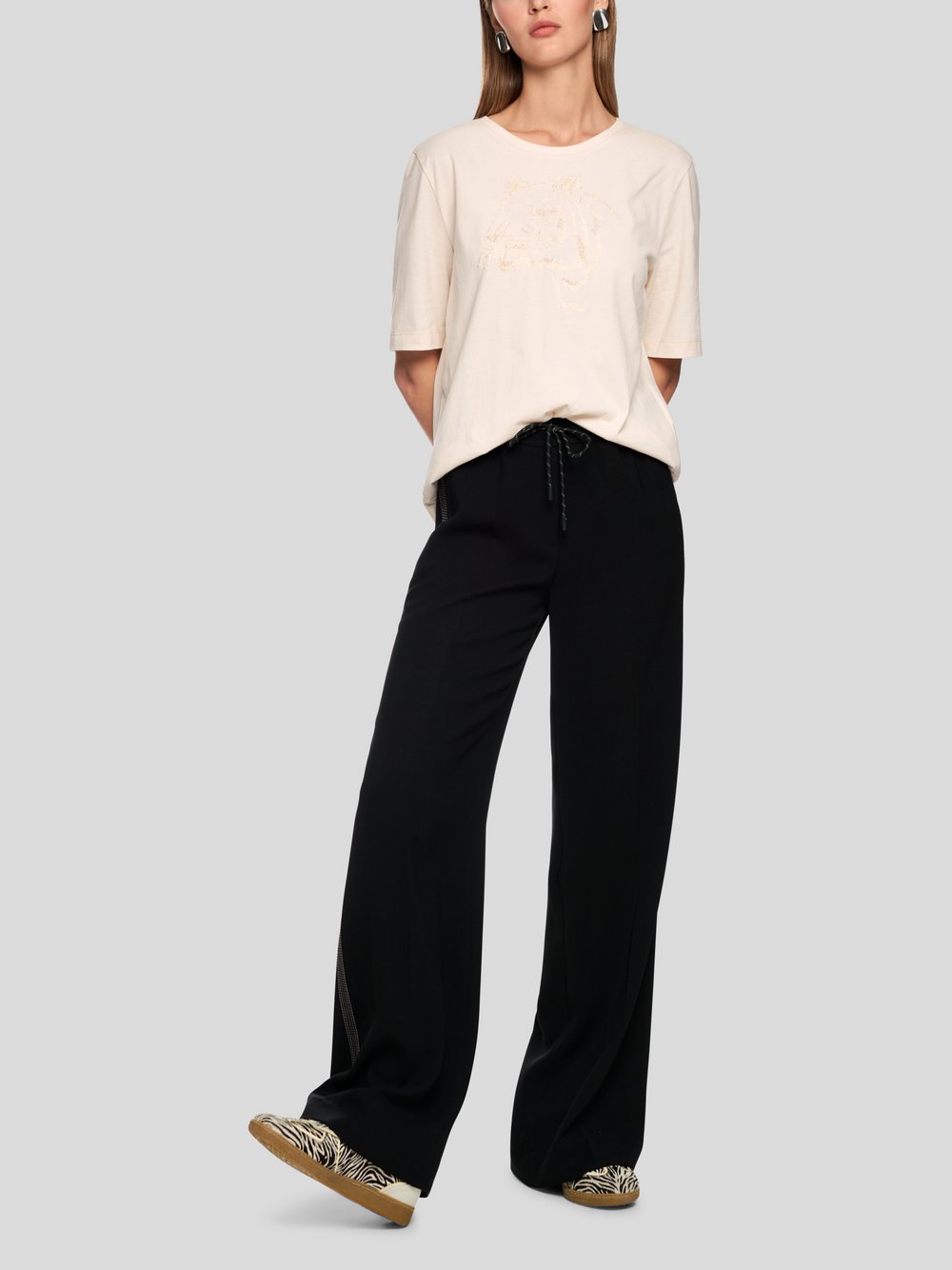 Marc Cain T-Shirt Damen Baumwolle beige bedruckt, 46