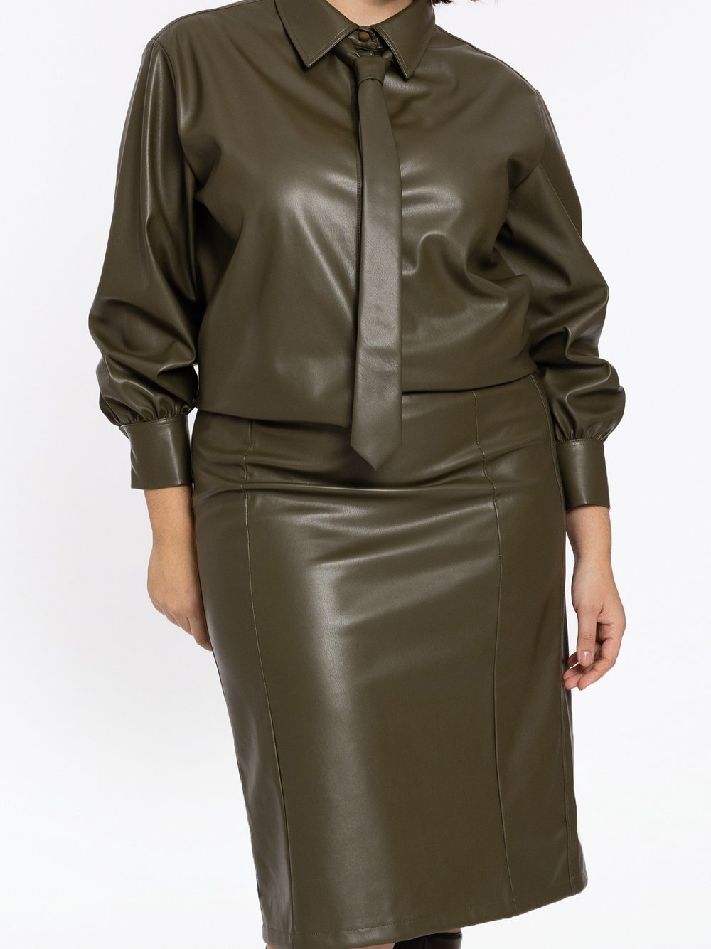 Thumbnail - YOEK Rock Damen Kunstleder grün, 46