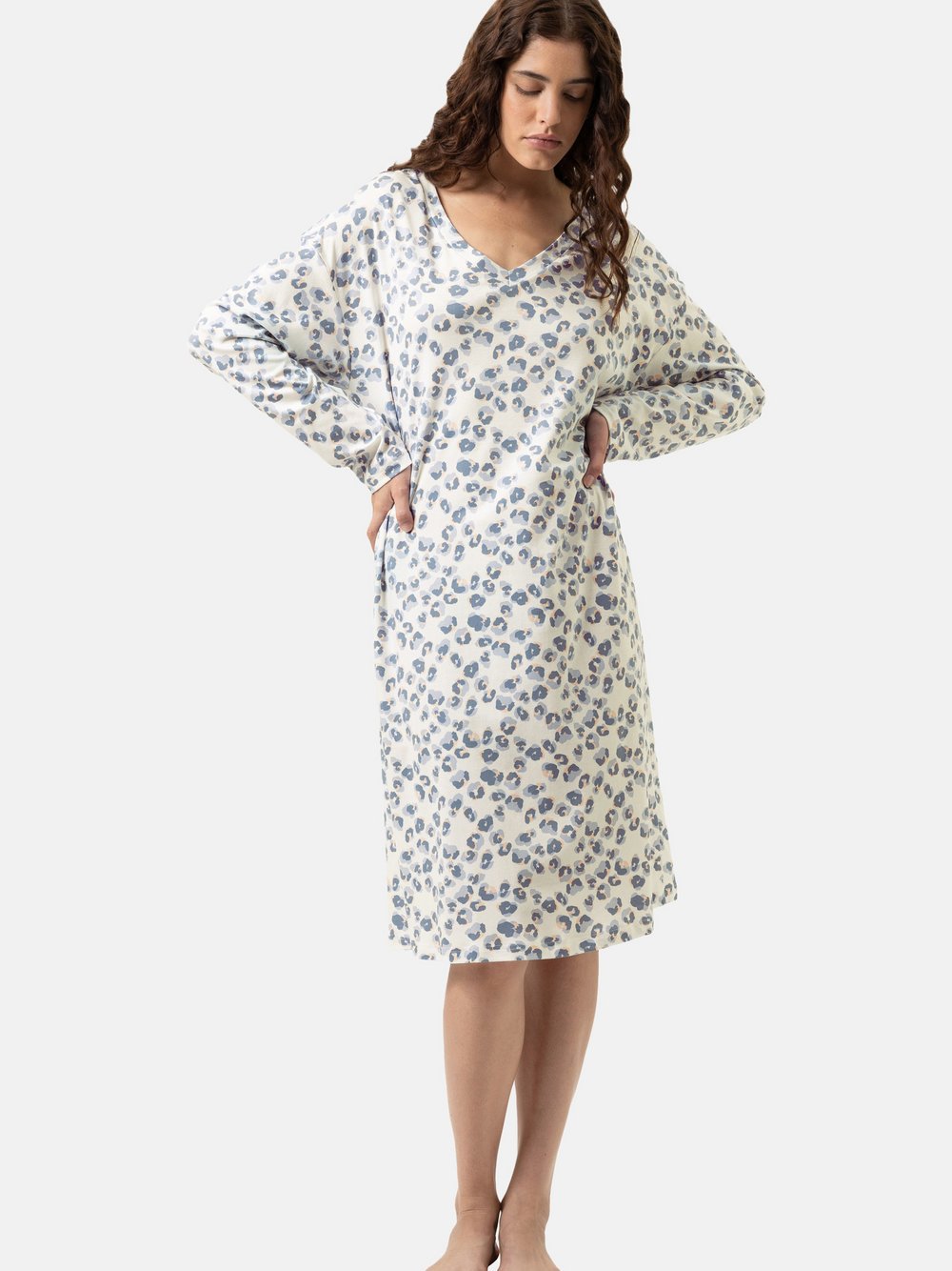 Thumbnail - Mey Nachthemd Damen Baumwolle mehrfarbig gemustert, 38