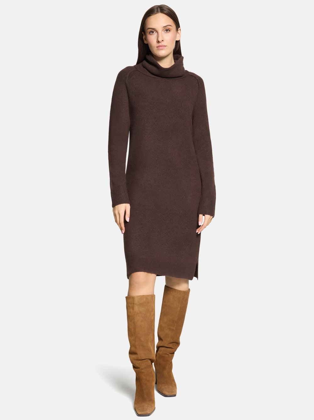 Cartoon Strickkleid Damen braun, 42