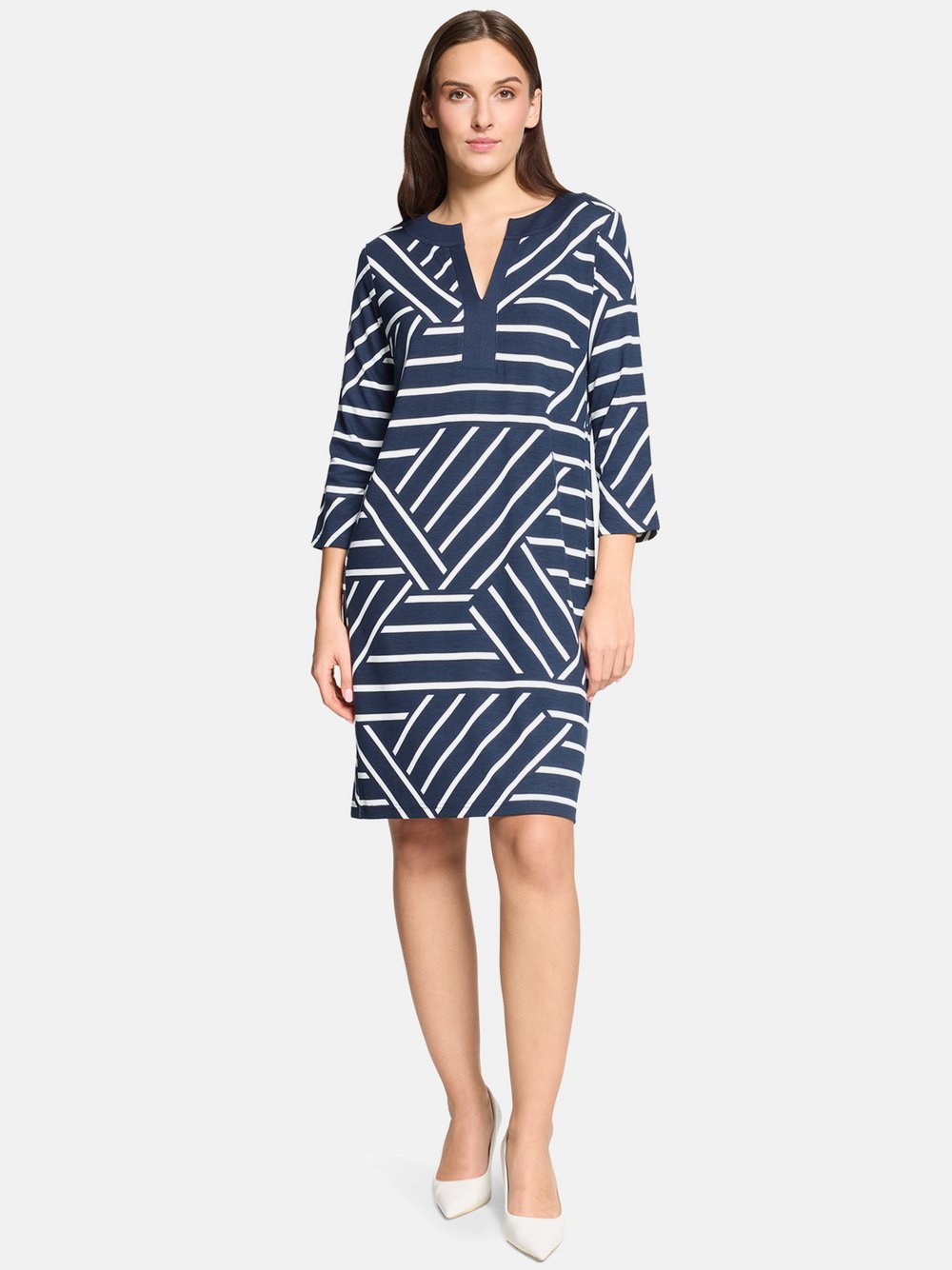 Betty Barclay Jerseykleid Damen Viskose blau gemustert, 36