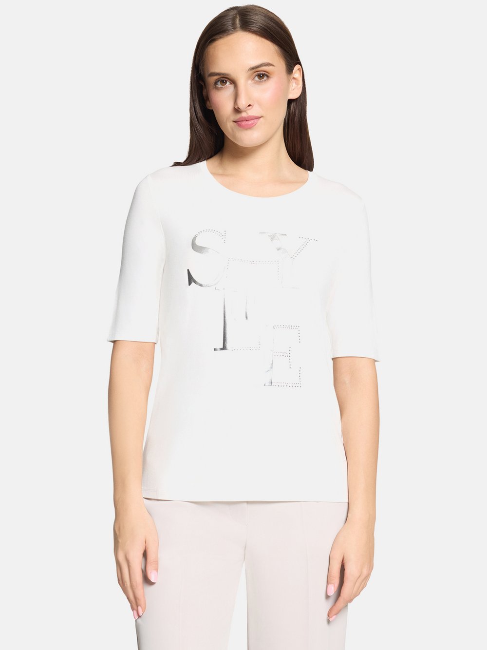 Betty Barclay Basic Shirt Damen Viskose weiß bedruckt, 46