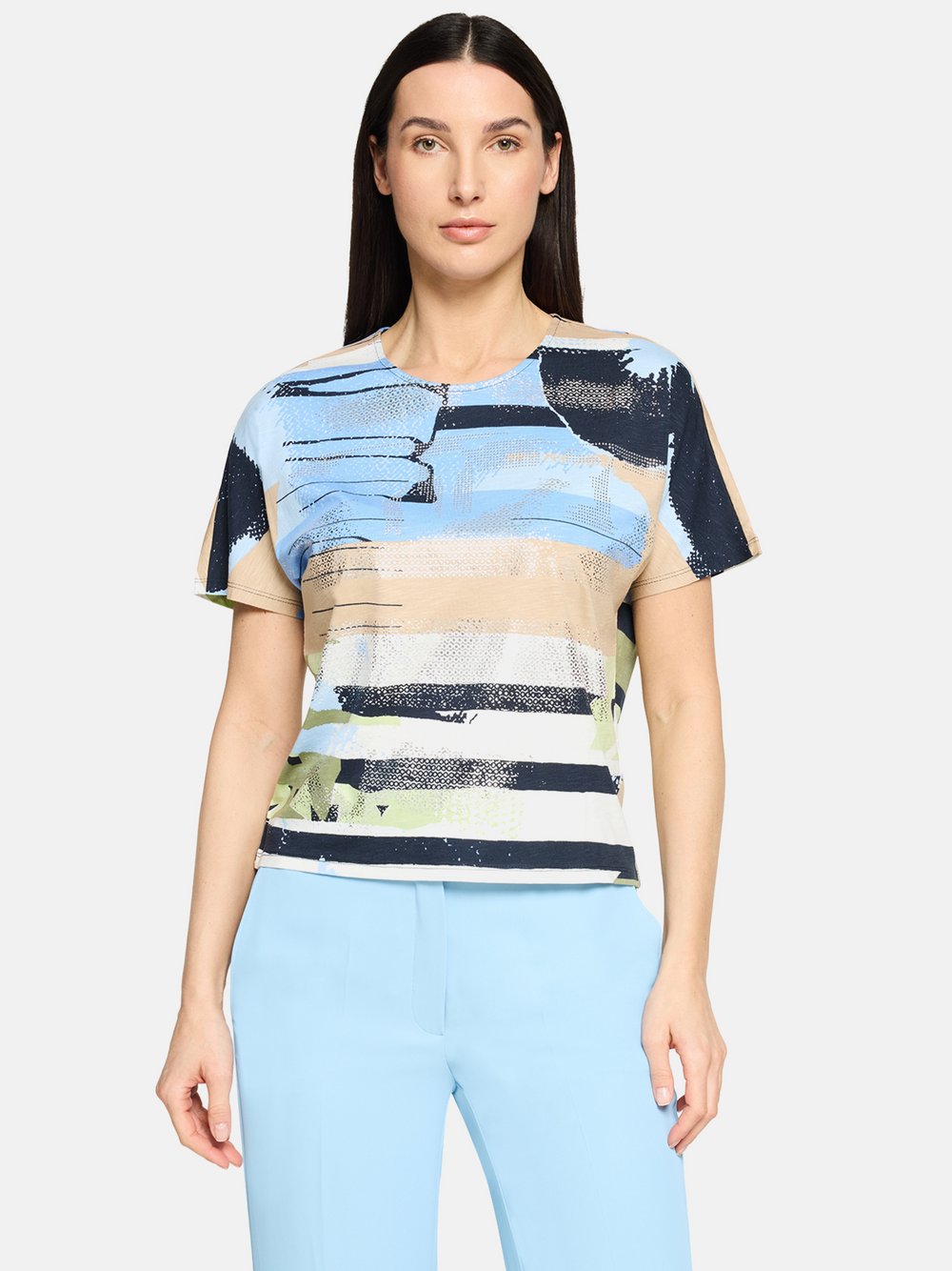 Betty Barclay Oversize-Shirt Damen Baumwolle blau gemustert, 48