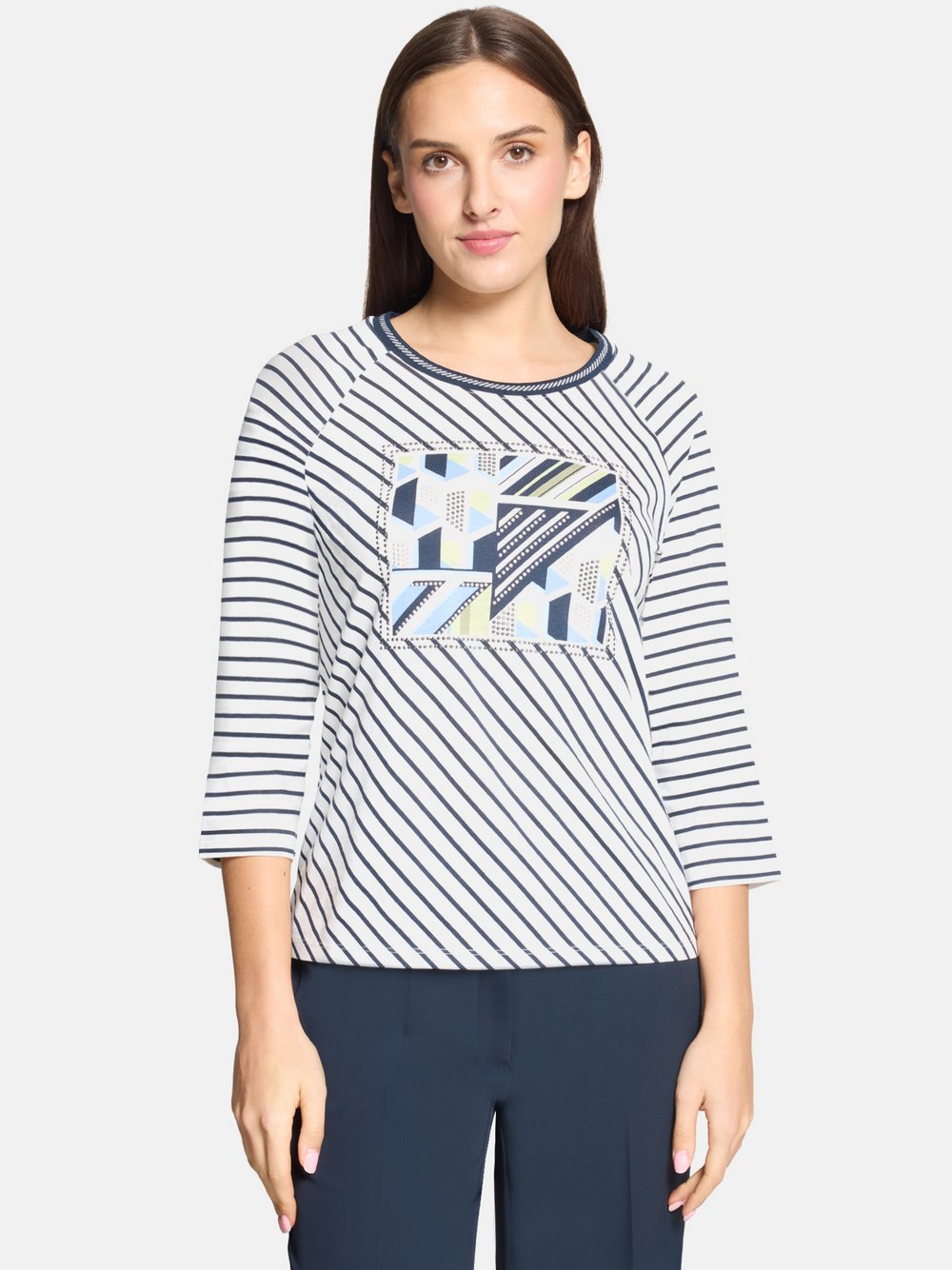 Thumbnail - Betty Barclay Ringelshirt Damen Baumwolle weiß gestreift, 36