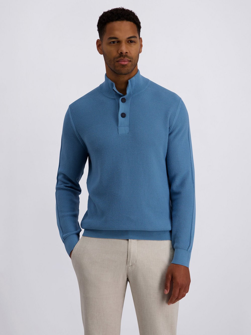 Pierre Cardin Strickpullover Herren Baumwolle blau, M