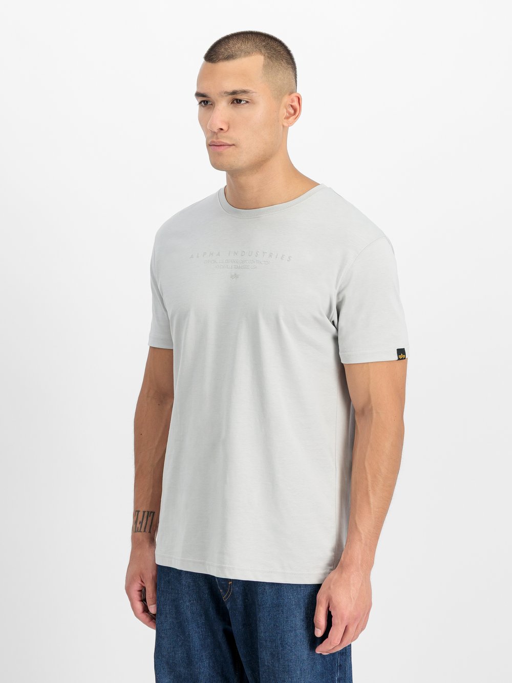 Thumbnail - Alpha Industries T-Shirt Herren Baumwolle grau, S