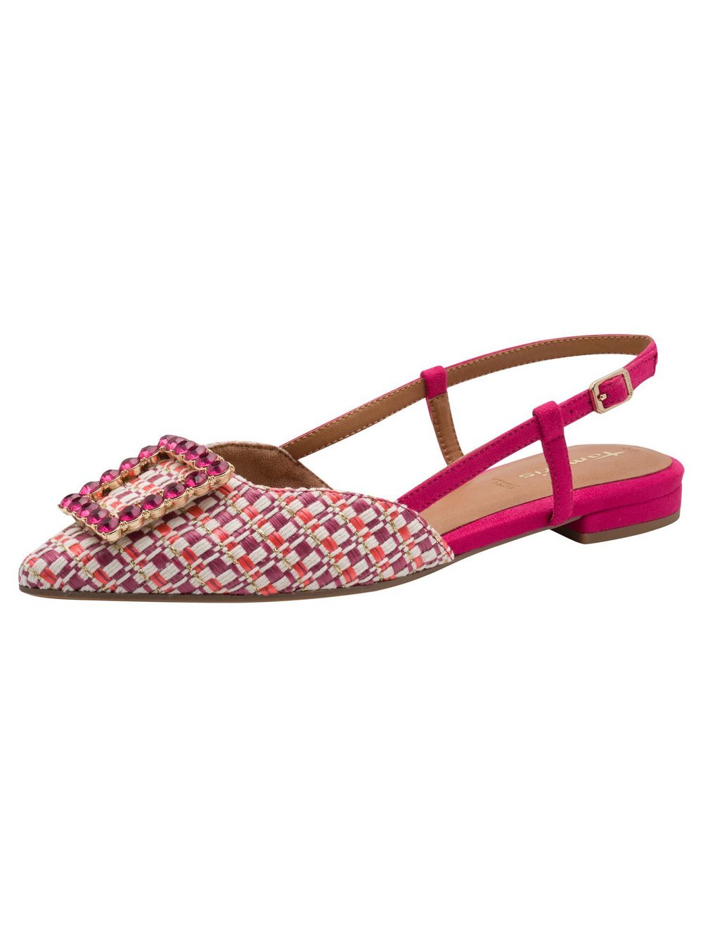 Tamaris Slingpumps Damen Textil rosa gemustert, 37