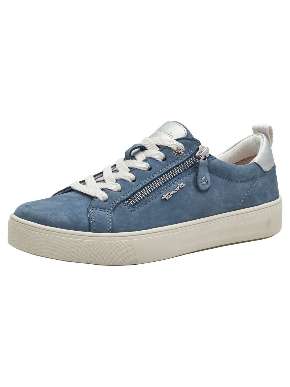 Tamaris Sneaker Damen Leder blau gemustert, 40