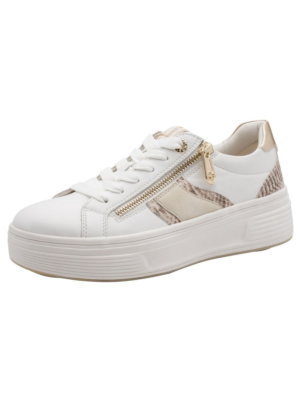 Tamaris Sneaker Damen Leder weiß gemustert, 42